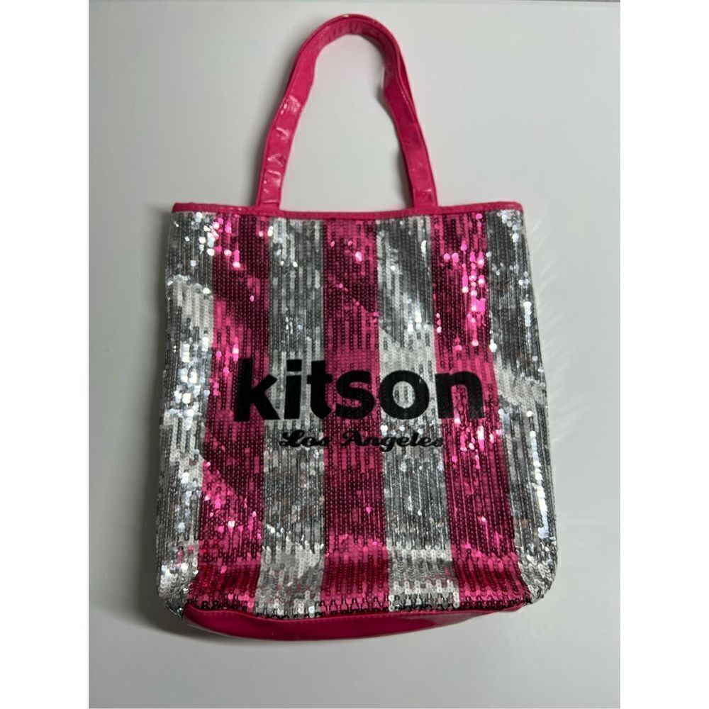 Bling hot pink sequin Kitson tote bag beloved l.a store